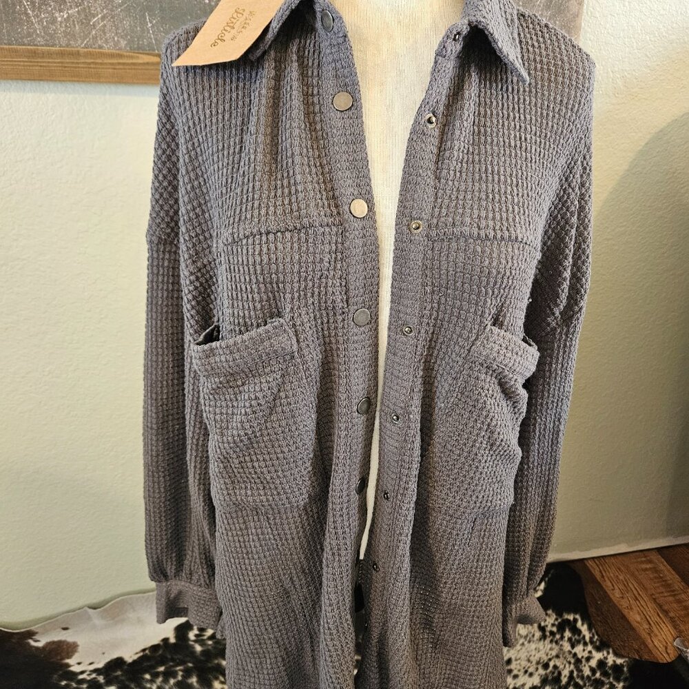 Listicle Waffle Knit Soft Shacket